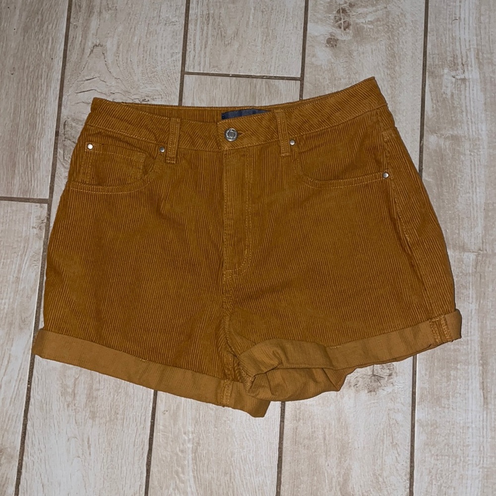 Burnt orange shorts. 3 in in-seam from Ross.